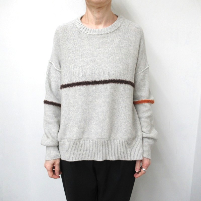 LAITERIE コットンカシミヤフェザーラインニットプルオーバー /OAT03